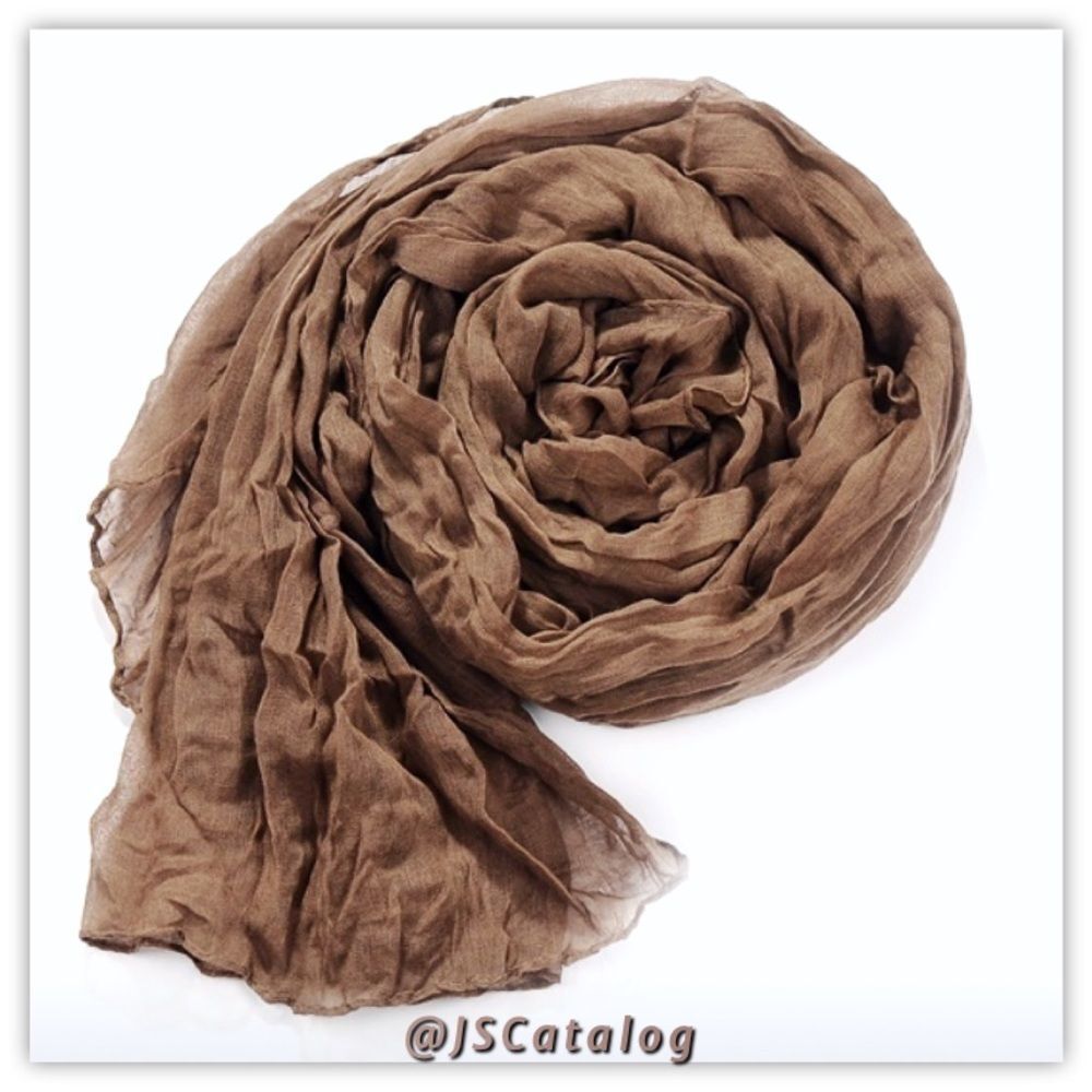 KHAKI CHIFFON WOMEN SCARF